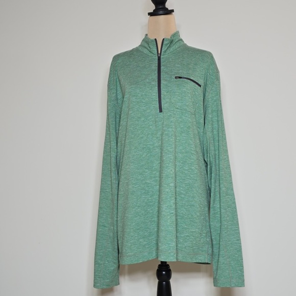 prAna‎ Breathe Quarter-Zip Performance Top – Men's XL – Green